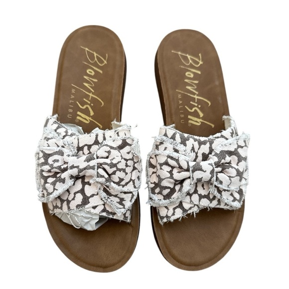 Blowfish Boba Tea City Kitty Leopard Canvas sandals 7.5 NWT - Picture 3 of 6